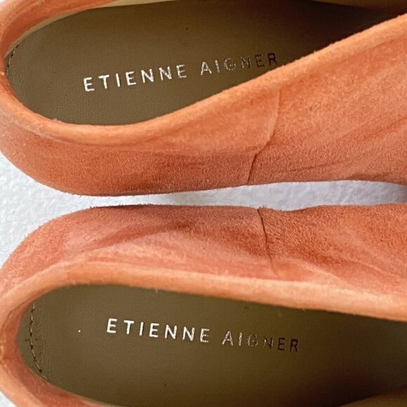 Etienne Aigner Simone Peep Toe Bootie Womens size 8 Clay Suede - Picture 11 of 12